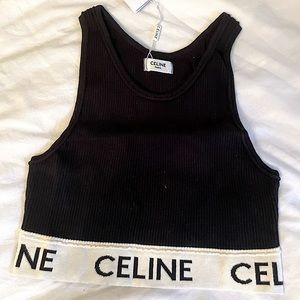 Offer! Celine Paris ribbed crop top
